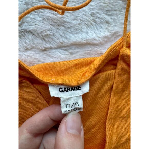 Garage Women's Bright Orange Spaghetti Strap Cropped Top Soft Breathable XS - Picture 2 of 6